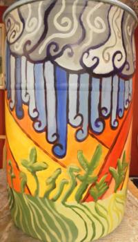 Rain Barrel Painting for BG Pride. Click to see next image.